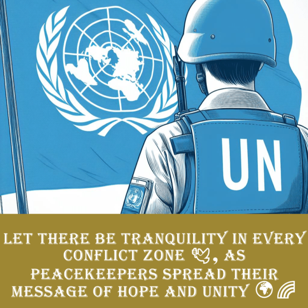 International day of UN Peacekeepers Peaceful Message image